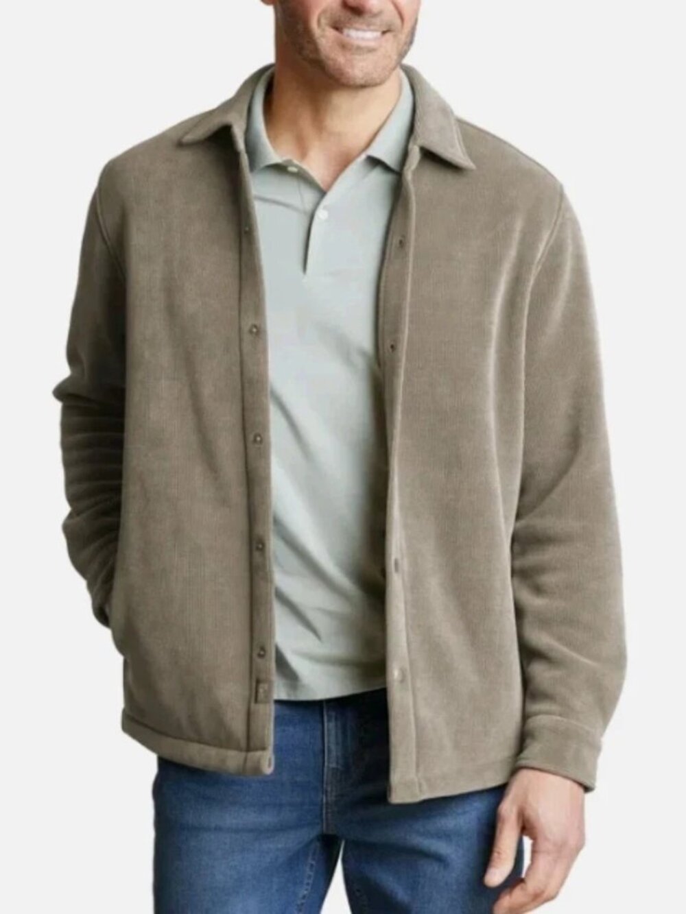 Copper & Oak Men's Size XL Brown Fleece Snap Shirt Shacket NWT